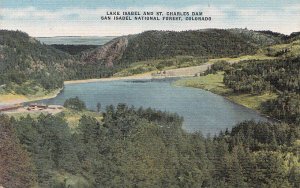 Postcard Lake Isabel + St Charles Dam San Isabel National Forest CO