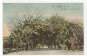 Oak Avenue Street Scene Orange City Florida 1910c postcard