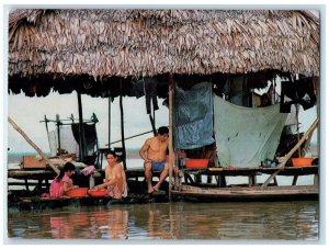 1996 Casa Flotante Floating House Iquitos Peru Vintage Posted Postcard