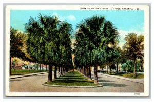 Vintage 1920's Postcard Residential Victory Drive Tybee Savannah Georgia