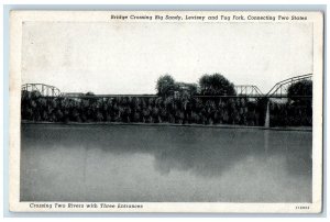 1948 Bridge Crossing Big Sandy Levisey And Tug Fork View Louisiana KY Postcard 