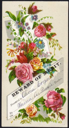 Reward of Merit  Two Smaller Floral Cards