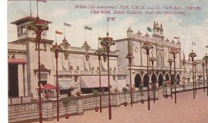 Postcard White City Amusement Park Chicago IL Railway