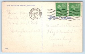 KENNEBUNKPORT, ME Maine ~Novelist BOOTH TARKINGTON'S BOAT REGINA 1953 Postcard