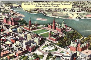 Postcard AERIAL VIEW SCENE Ottawa Ontario ON AJ4908