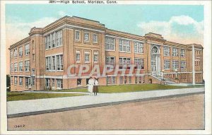 Postcard Old High School Meriden Conn