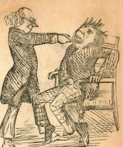 1880s DR. Benner Dentist Pulling Man's Tooth P220