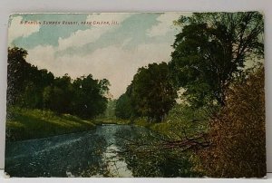 Galena  Illinois, A Famous Summer Resort, Camping on the River 1909 Postcard F19