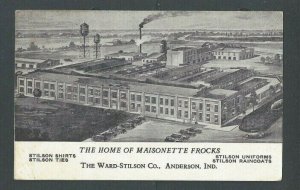 Post Card Anderson IN The Stilson Factory Home Of Maisonette Frocks Shirts &Ties