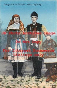 Native Ethnic Culture Costume, Slovakia, Kyjovsky, Couple with Chair