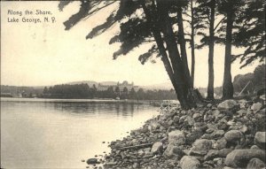 Lake George NY Along the Shore c1910 Rotograph Postcard