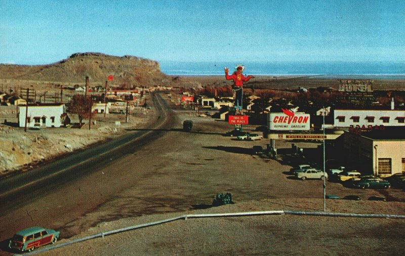 VINTAGE POSTCARD LATE 1960's WENDOVER UTAH-NEVADA BORDER BONNEVILLE SALT FLATS