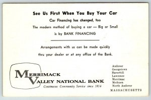 Merrimack Valley National Bank  Massachusetts Advertisement  Postcard