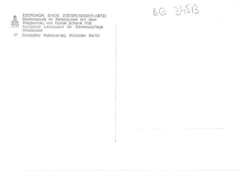 BG34513 eberbach ehem zisterzienser abtei postcard deckenstuck im refektogermany