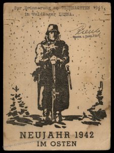 3rd Reich Germany 1941 LESNA Poland Weihnacht Christmas Card FELDPOST Cove 99507