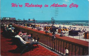 Relaxing In Atlantic City New Jersey Chrome Postcard C116