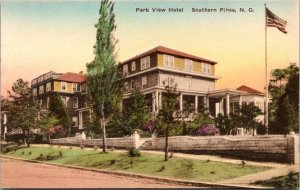 Hand Colored  Vintage North Carolina Postcard - Southern Pines - Park View Hotel