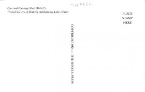 Cart & Carriage Shed Sabbathday Lake, Maine, USA Postcard