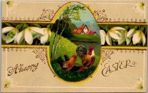 Happy Easter Chickens and Lillies1920