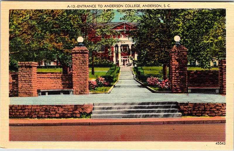 Postcard SCHOOL SCENE Anderson South Carolina SC AL0915