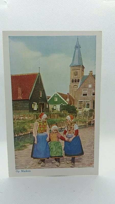 7 x Beautiful Vintage Postcards of Dutch Children in National Dress Job Lot Buy