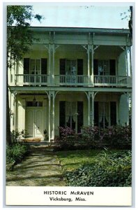 c1950's Historic McRaven Authentic Since War Vicksburg Mississippi MS Postcard