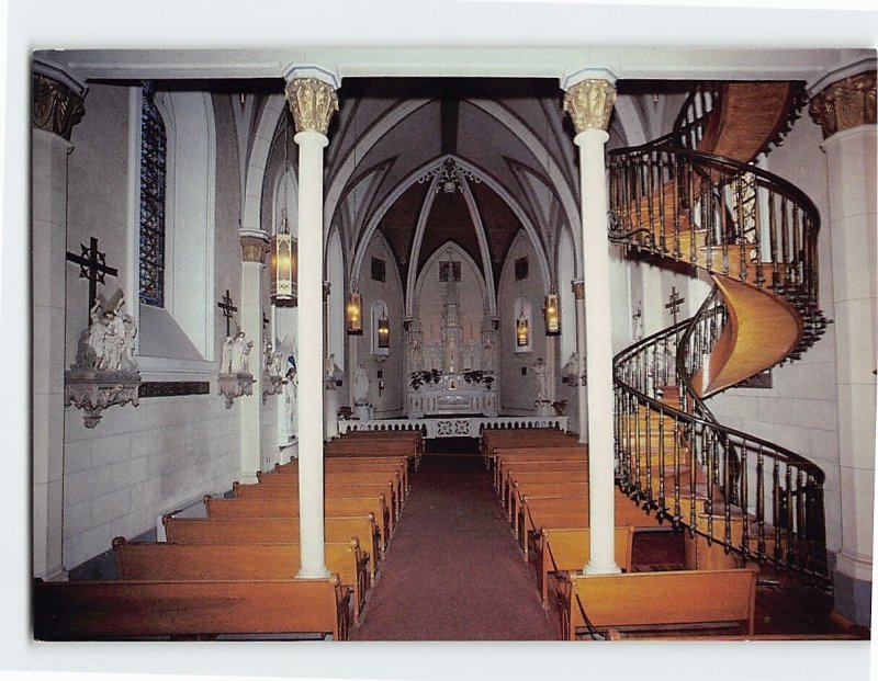 Postcard Interior of Loretto Chapel Santa Fe New Mexico USA