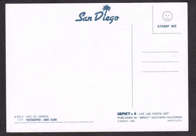 CA Hotel Del Coronado Pool San Diego California Postcard