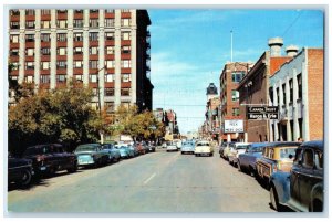 c1950's One of Main Streets in Queen City Regina Saskatchewan Canada Postcard