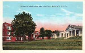 Vintage Postcard 1920's Municipal Sanitarium and Cottages Rockford Illinois ILL