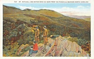 NORTH CAROLINA~MT MITCHELL & MOTOR ROAD FROM THE PINNACLE~1920s POSTCARD