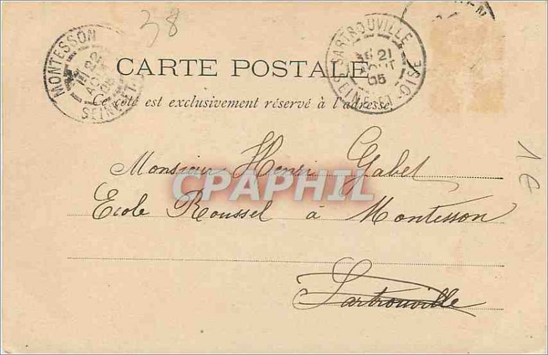 Old Postcard Grenoble Statue of Chevalier Bayard (map 1900)