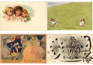 CHILDREN HUMOR Mostly ARTIST SIGNED 100 Vintage Postcards (PART 12.) (L5462)