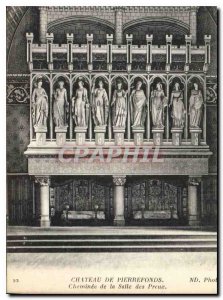 Old Postcard Chateau de Pierrefonds Fireplace Hall of Preux