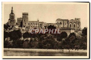 Old Postcard Avignon The Popes' Palace seen from the right bank of the Rhone