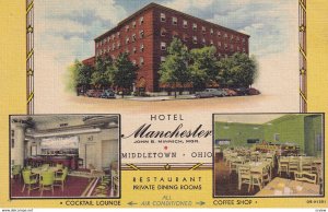 MIDDLETOWN, Ohio, PU-1947; Hotel Manchester, Cocktail Lounge, Coffee Shop