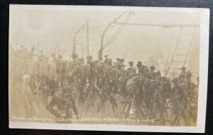 Mint RPPC Postcard US Army Troops Invasion of Veracruz Starboard Gangway