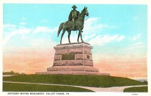 Vintage Postcard 1920's Major General Anthony Wayne Monument Valley Forge Penn.