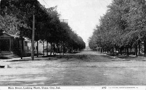 Main Street Looking North Union City Indiana 1909 postcard