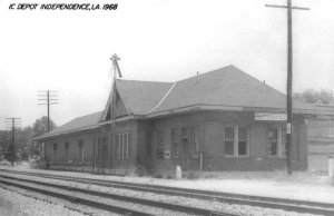 Independence Lous K Depot Train Station Real Photo Vintage Postcard JF685698