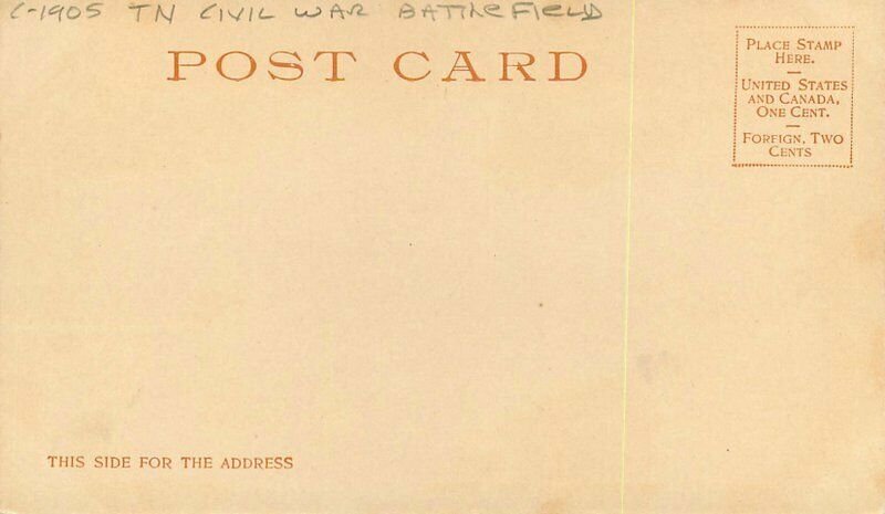 Battlefield Civil War Bragg Headquarters Tennessee C-1905 Postcard Detroit 3801