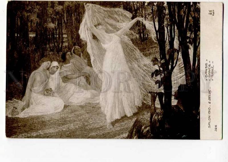 264258 Nude NYMPH Dance by DELUC Vintage SALON 1910 year PC