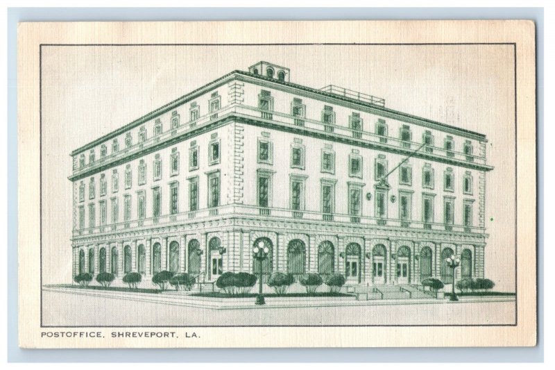 Vintage Postoffice Shreveport LA. Postcard P173E