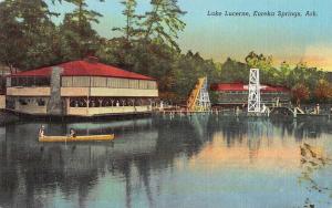 Eureka Springs Arkansas boats pavilion pier Lake Lucerne antique pc Z22331 