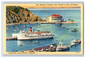 Vintage Avalon Beach Santa Catalina, California. Postcard P71E