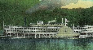 Postcard Early View of Steamboat on Ohio River in Madison, IN.      S9