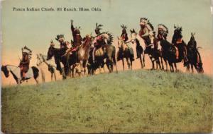 Ponca Indian Chiefs 101 Ranch Bliss Oklahoma OK Native Americana Postcard E25