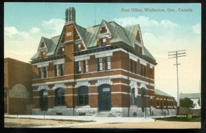 h1141 - WALKERTON Ontario Postcard 1910s Post Office
