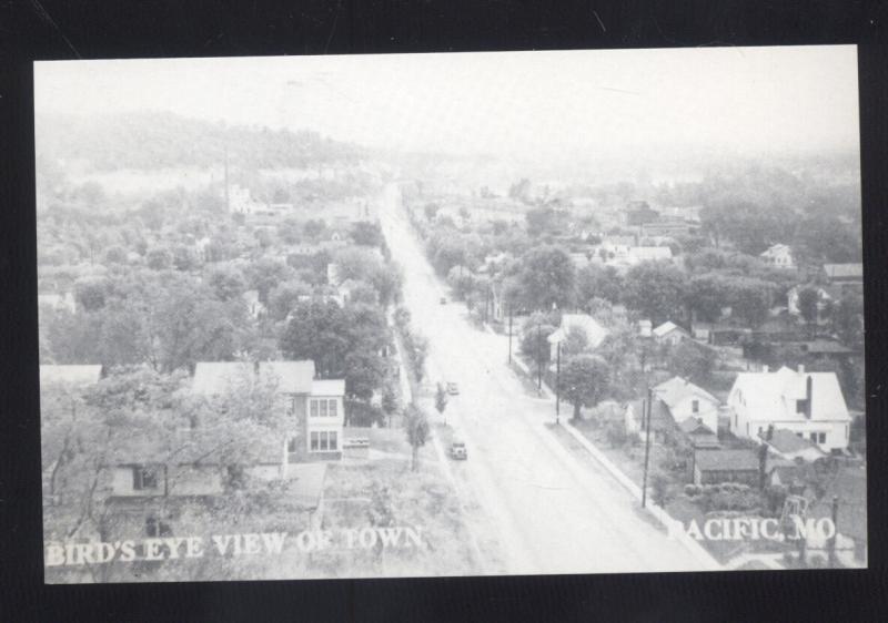 PACIFIC MISSOURI HIGHWAY ROUTE 66 BIRDSEYE VIEW MO. B&W POSTCARD