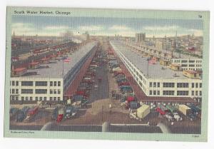 Chicago South Water Market Vintage Tichnor 1948 Linen Postcard